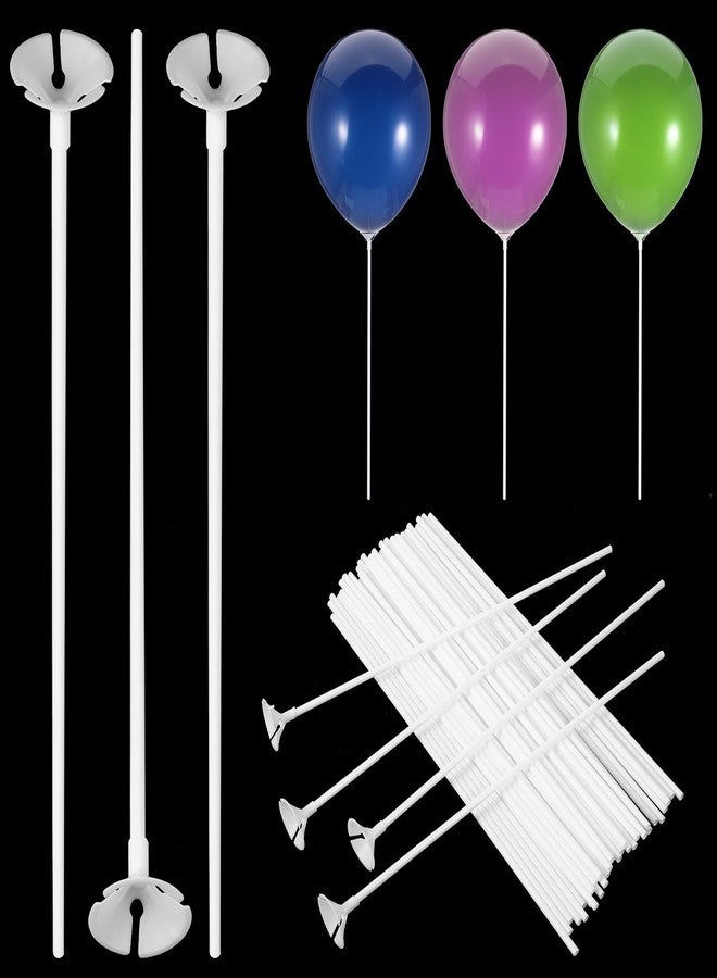 Exircy 20 Pcs Balloon Sticks, Plastic Balloon Holder Sticks With Bases Long Balloons Holder Stick Weights for Tying Balloons Arch Anniversary, Birthday, Parties, Graduation, Wedding Decorations - Image 1